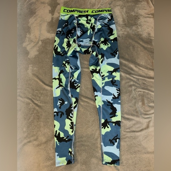 Mens Camouflage Tight Pants Pro Compression Leggings Long Johns Base Layer - Picture 2 of 5